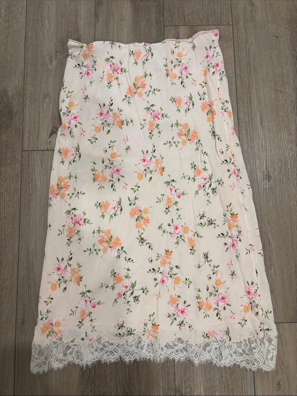 Mango Floral long skirt with lace